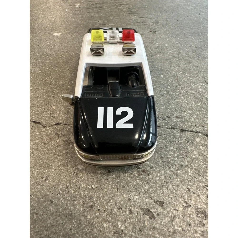 Vintage Die Cast Police Car Waterbury Clock Co Quartz Made Japan (Needs Battery)